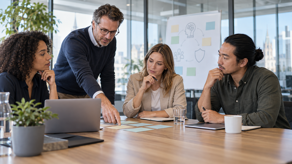 Unternehmens-Team entwickelt gemeinsam eine Richtlinie für den verantwortungsvollen KI-Einsatz