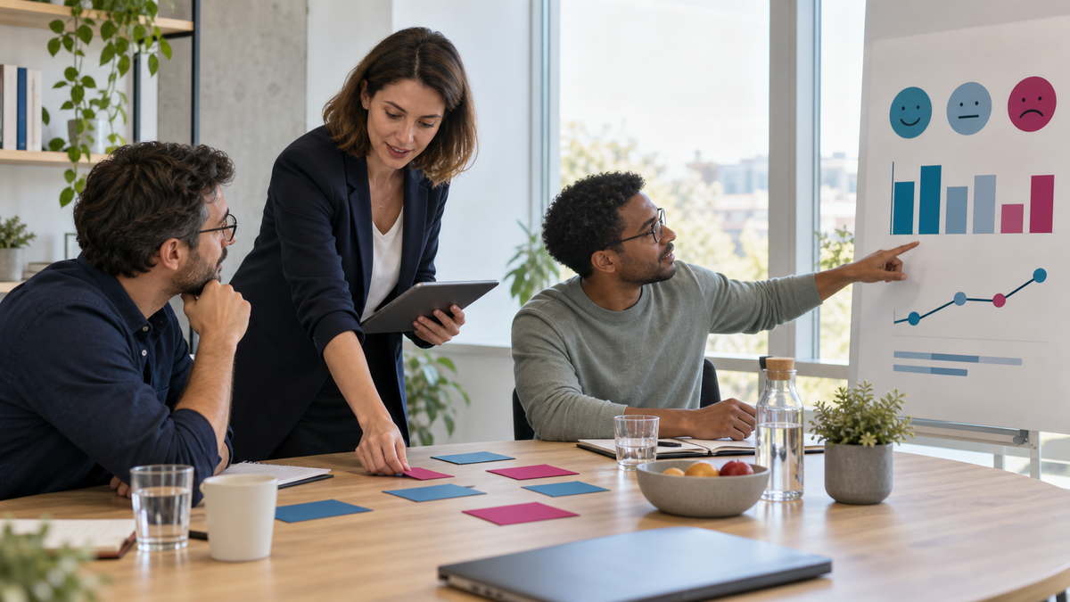Qualitätsmanagement-Team wertet Kundenfeedback und Zufriedenheitstrends aus