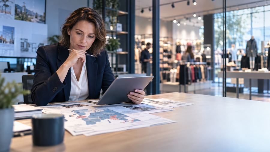 Erfahrene Handelsmanagerin analysiert Markt- und Strategiedaten für den berufsbegleitenden MBA