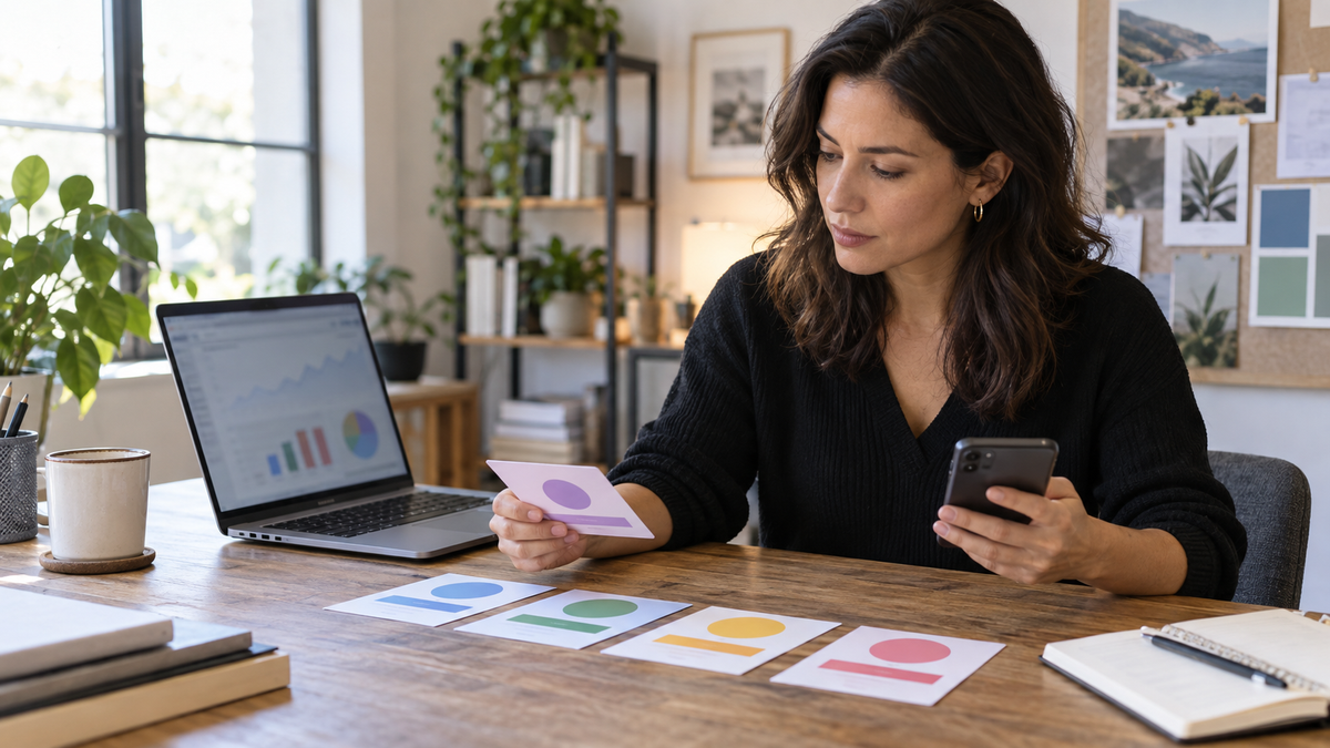 Eine Digital-Marketing-Managerin ordnet Kampagnenkanäle für eine konsistente UTM-Strategie
