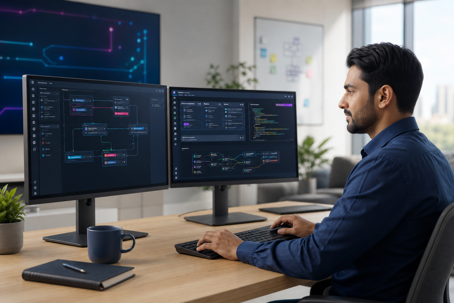 Teilnehmer entwickelt KI-Agenten und automatisierte Workflows