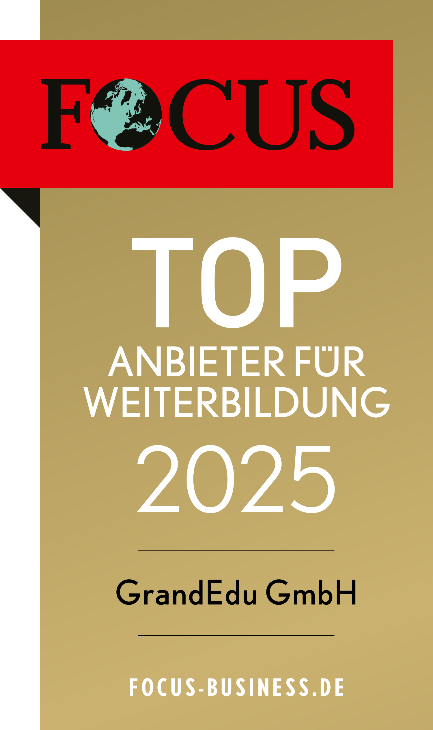 FOCUS Top Anbieter für Weiterbildung 2025 – GrandEdu GmbH