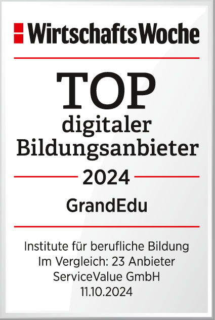 WirtschaftsWoche Top digitaler Bildungsanbieter 2024 – GrandEdu